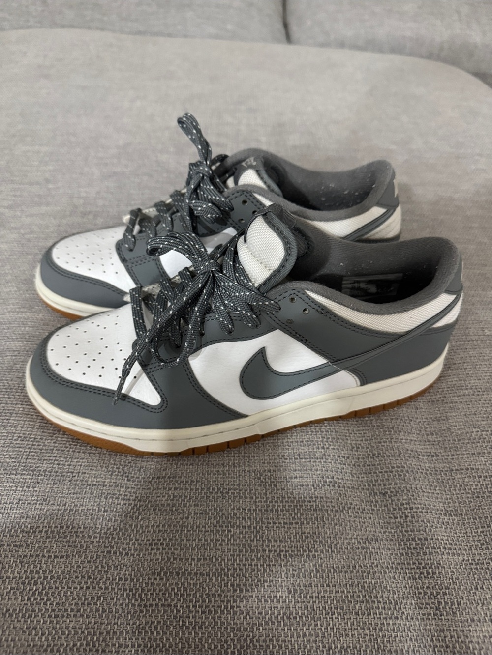 Kids Gray & White Low-Top Athletic Sneakers